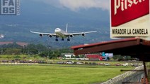 Impresionante aterrizaje de avión A340 en Costa Rica