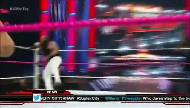 WWE RAW, Roman Reigns, Dean Ambrose & Randy Orton vs The Wyatt Family, Oct 05, 2015