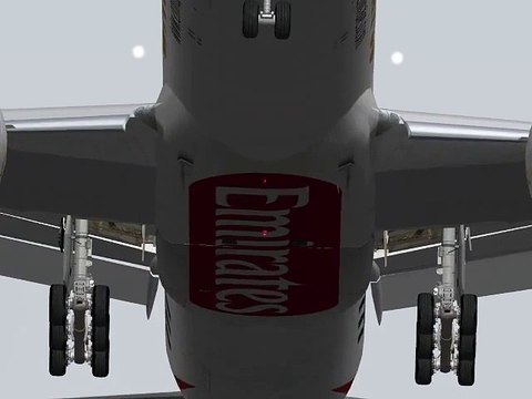 Boeing 777-300ER Emirates Dubai crosswind landing