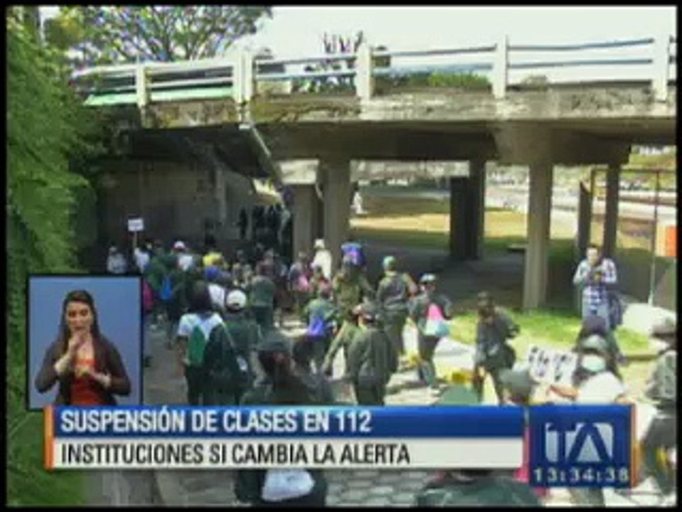 Suspensión de clases en 112 instituciones si cambia la alerta