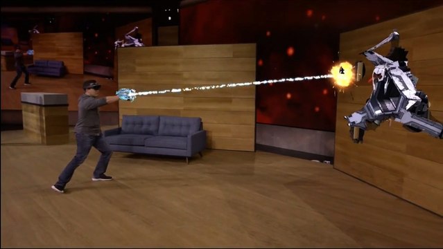 Nouvelle démo de l'Hololens de Microsoft avec des aliens qui sortent des murs
