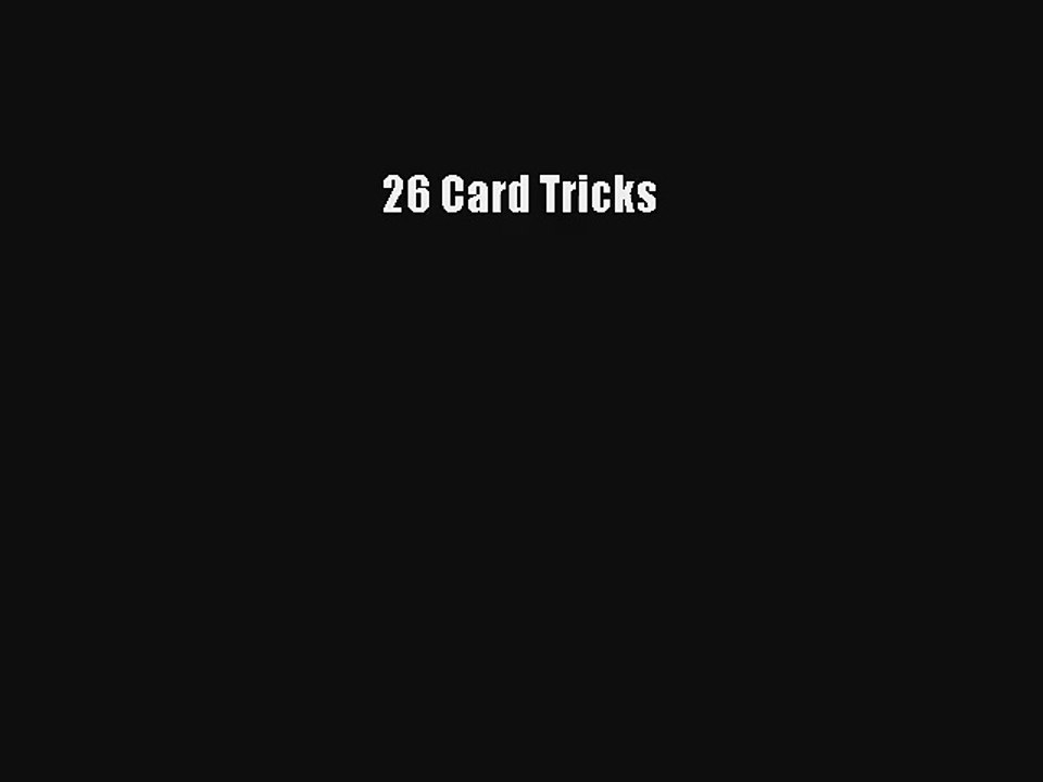 26 Card Tricks Free Download Book