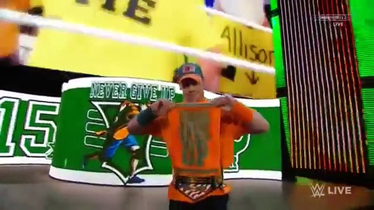 WWE RAW 8/17/15 John Cena confronts Seth Rollins about their SummerSlam match