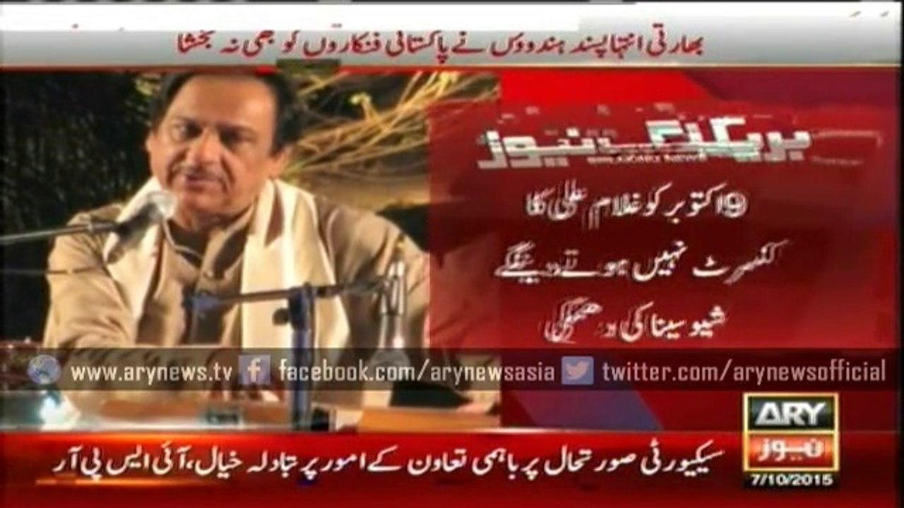 Shiv Sena Threaten Organisers against Holding Ghulam Ali Concert in India