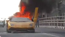 Lamborghini Car catches fire after over-revving.. How to ruin your car?!