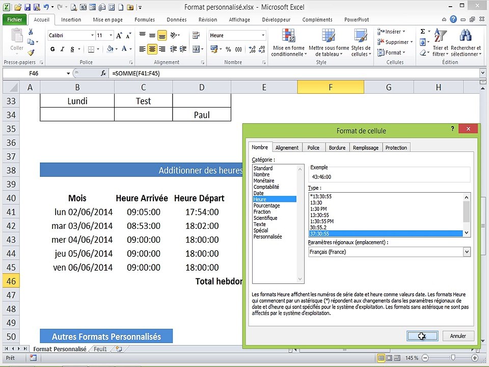 Excel - Créer vos Formats Personnalisés sous Excel