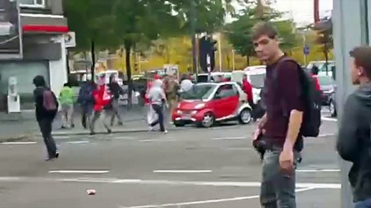 Grabuge et projectiles lors de la manifestation des syndicats