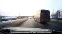 Serious traffic accident caught on Russian highway