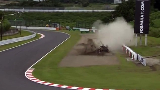 F1 2015 Japan Suzuka - Daniil Kvyat Huge Crash Causing A Red Flag