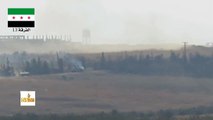 Сириийские ополченцы разнесли в пух и прах колонну бронетехники асадитов.Сев.провинция Хамы Сирия