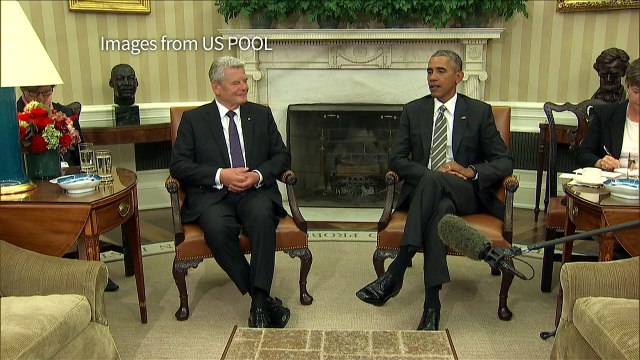 US President Obama meets with his German counterpart