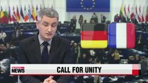 Germany, France plead for unity in face of EU crises