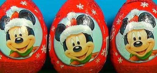 Скачать видео: Disney MICKEY MOUSE surprise eggs Unboxing 3 Christmas eggs surpirse Disney Mickey Mouse Minnie [Full Episode]