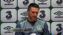 Robbie Keane returns serve at assistant manager Roy