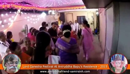 Nandai greeting Shraddhavans during Ganesh Utsav at residence of Aniruddha Bapu 2015