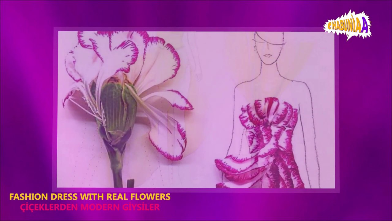 ÇİÇEKLERDEN GİYSİ MODASI - Fashions Dress With Real Flowers