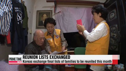 Koreas exchange final lists of families to be reunited this month