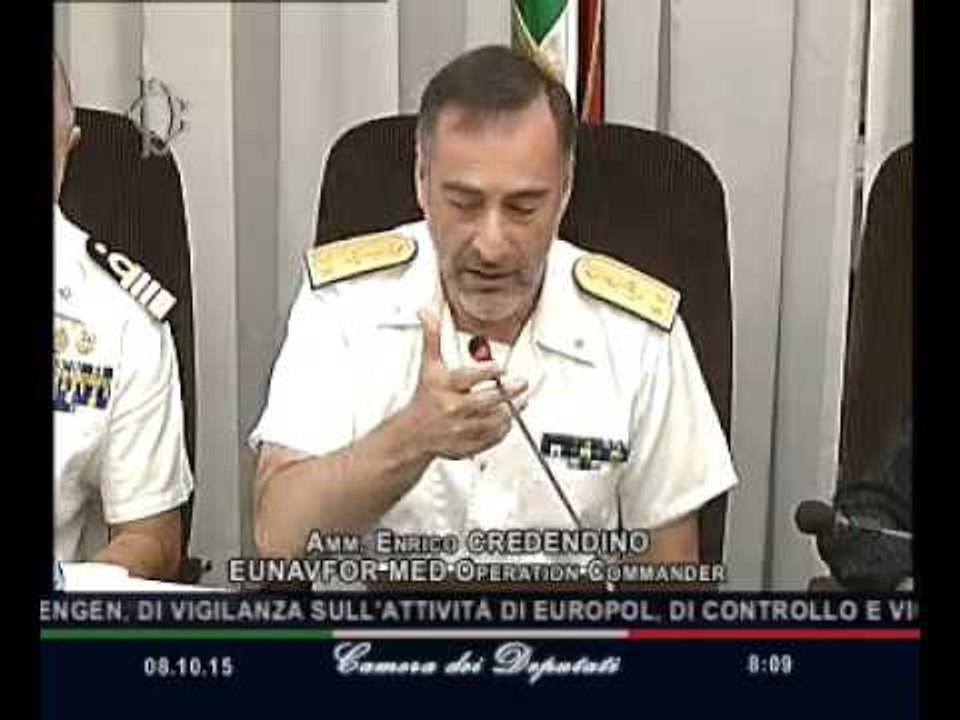 Roma - Fenomeno migratorio, audizione Ammiraglio Credendino (08.10.15)