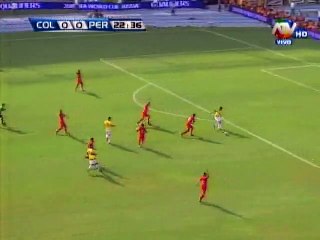 Posición adelantada de Carlos Bacca ante Perú