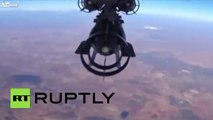 Syria: *FULL FOOTAGE* GoPro captures Russian jet dropping munitions on ISIS