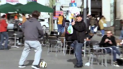 Cristiano Ronaldo dresses up as a homeless man and pranks Madrid with his skills