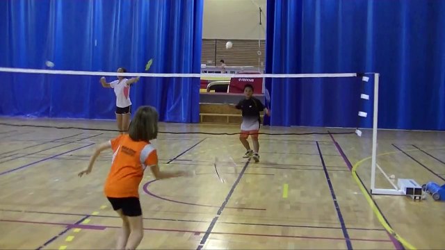 Le carré: exercice Bad pour jeunes et débutants.