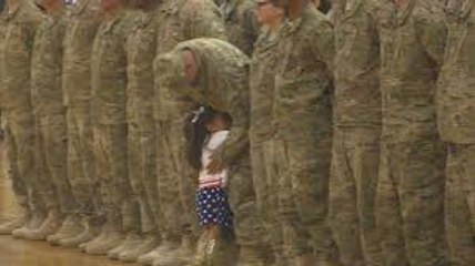 Little girl couldn't wait to hug her soldier dad