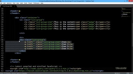 Bootstrap 3 Tutorials - #9 Creating List Groups and items