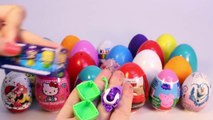 SURPRISE EGGS PEPPA PIG MOSHI MONSTERS CARS 2 MICKEY MOUSE MINNIE MOUSE PLAY DOH EGGS
