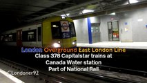 London Overground East London Line trains at Canada Water station 9th October 2015