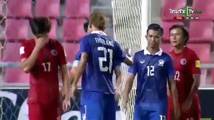 Thailand vs Hong Kong 1-0. Free Kick Goal. Friendly 10_09_2015