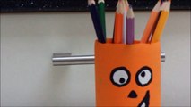 Easy Recycled Crafts for Kids Pumpkin Holder for Pencils by Recycled Bottles Crafts
