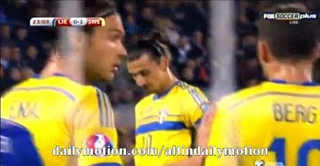 Zlatan Ibrahimovic Fantastic Free Kick Shot - Liechtenstein vs Sweden - 09/10/2015