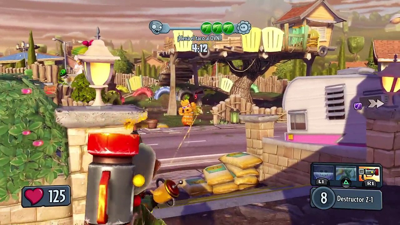 Jugando Plantas vs Zombies GW "Bandidos de tacos" PS4 - 720p