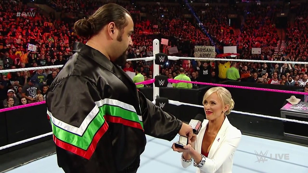 Summer Rae proposes marriage to Rusev Raw HD, Oct. 5, 2015