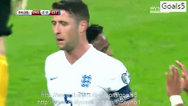 Raheem Sterling Goal England 2 - 0 Estonia Euro Qualifications 9-10-2015