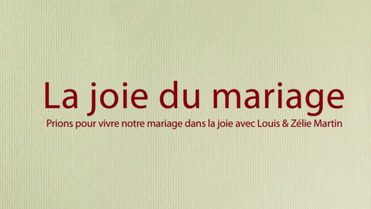 La joie du mariage