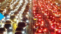 huge insane trafic jam in beijing, china