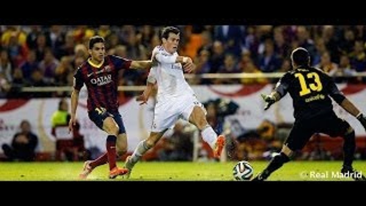 Gareth Bales incredible goal against Barcelona | Copa del Rey Final 2014