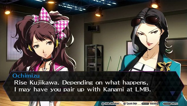 Lets Play Persona 4 Dancing All Night Part 5 Ochimizu the crazy lady! and kanami! the plain idol