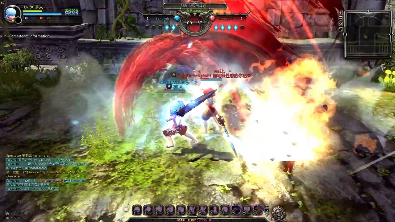 Dragon Nest Level 90 Cap PvP Pro Dark Avenger vs Gladiator Battle to the Death
