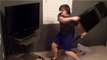 FAT KID RAGES AT WWE WRESTLEMANIA 31 AND SMASHES TV WITH A STEEL CHAIR !