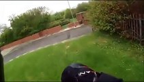 Snot-Nosed Kid Throws Rock At Motorcycle, Gets Confronted By...
