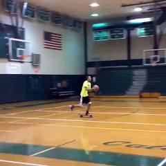 Skateboarding Basketball Trick Shot