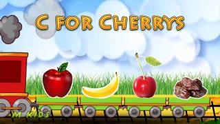 Alphabet Fruit Train - A B C Song - Fun Animated Rhymes for Kids