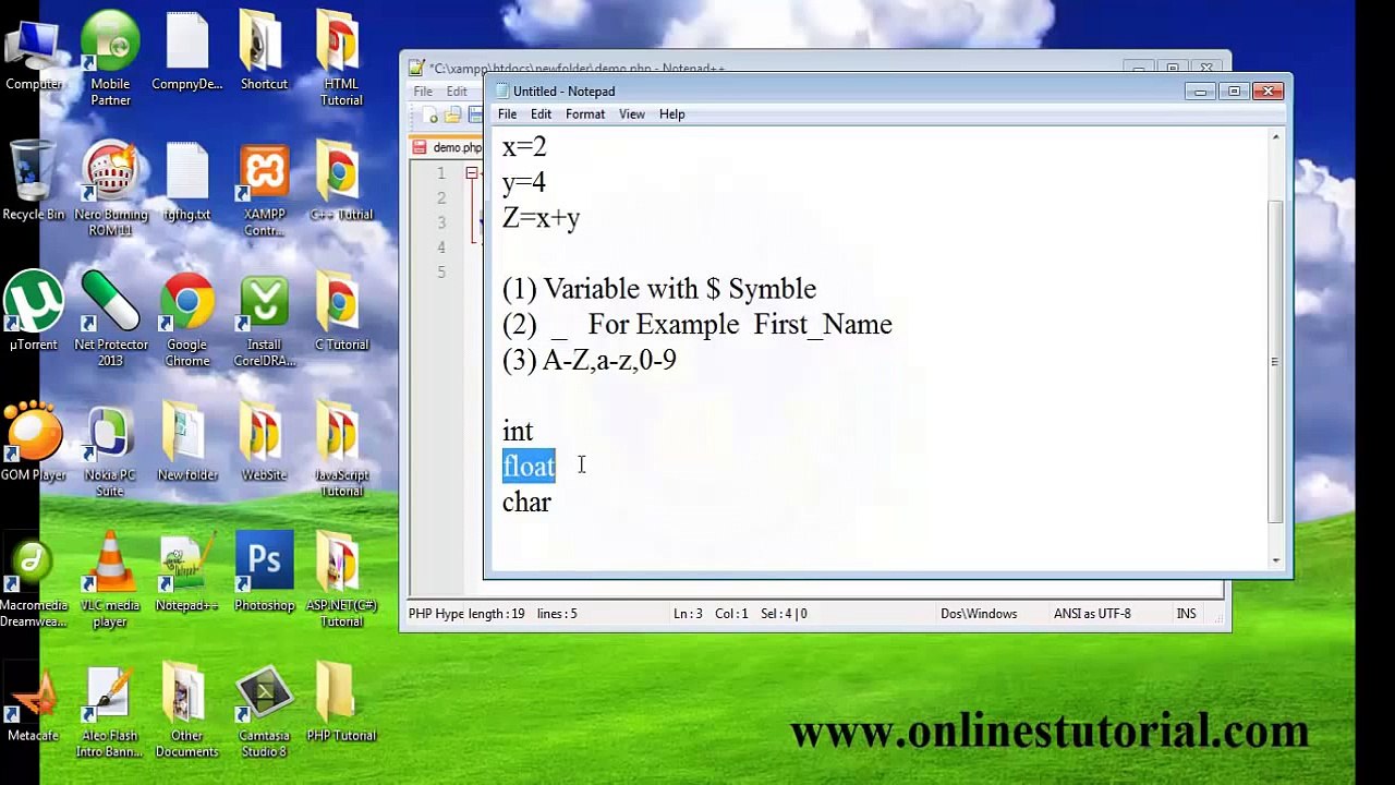 PHP Tutorial in Hindi_Urdu-5 Introduction Variable, String Variable-1_2