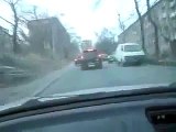 Russian road chase with fighting at the end