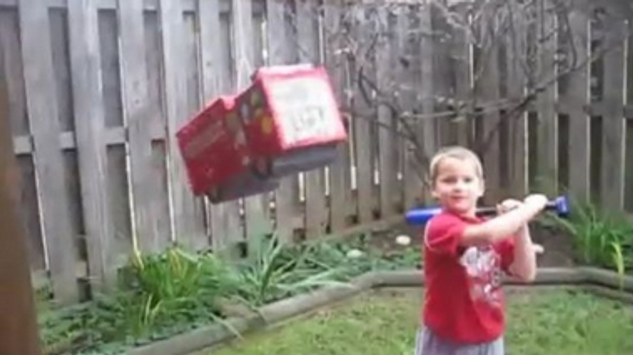 Kid Takes On A Pinata And Loses