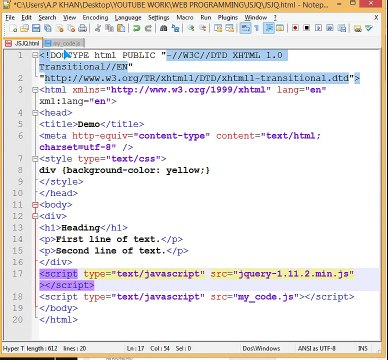 JAVASCRIPT AND JQUERY INTRODUCTION (IN HINDI)-16 HTML MANIPULATION