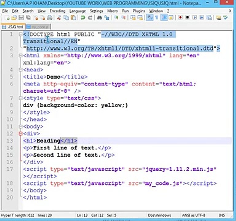 JAVASCRIPT AND JQUERY INTRODUCTION (IN HINDI)-17 HTML MANIPULATION